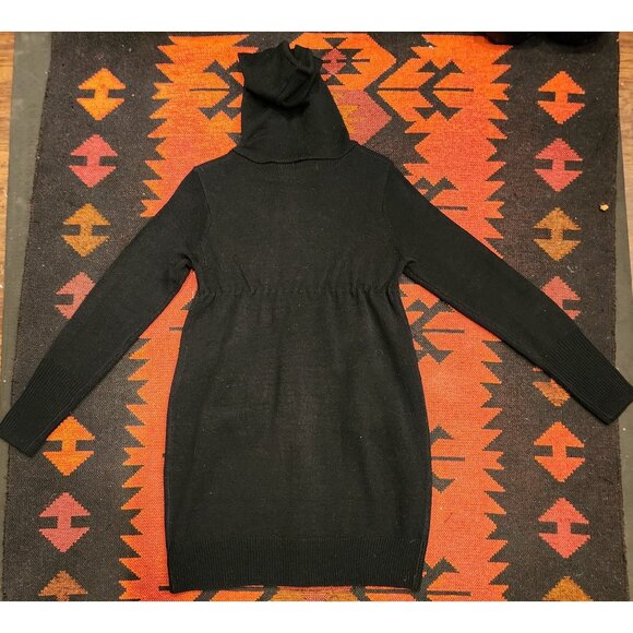 NEW Vintage Ci Sono Black Hooded Longline Sweater Coat Women's L Zip Closure - Picture 15 of 16